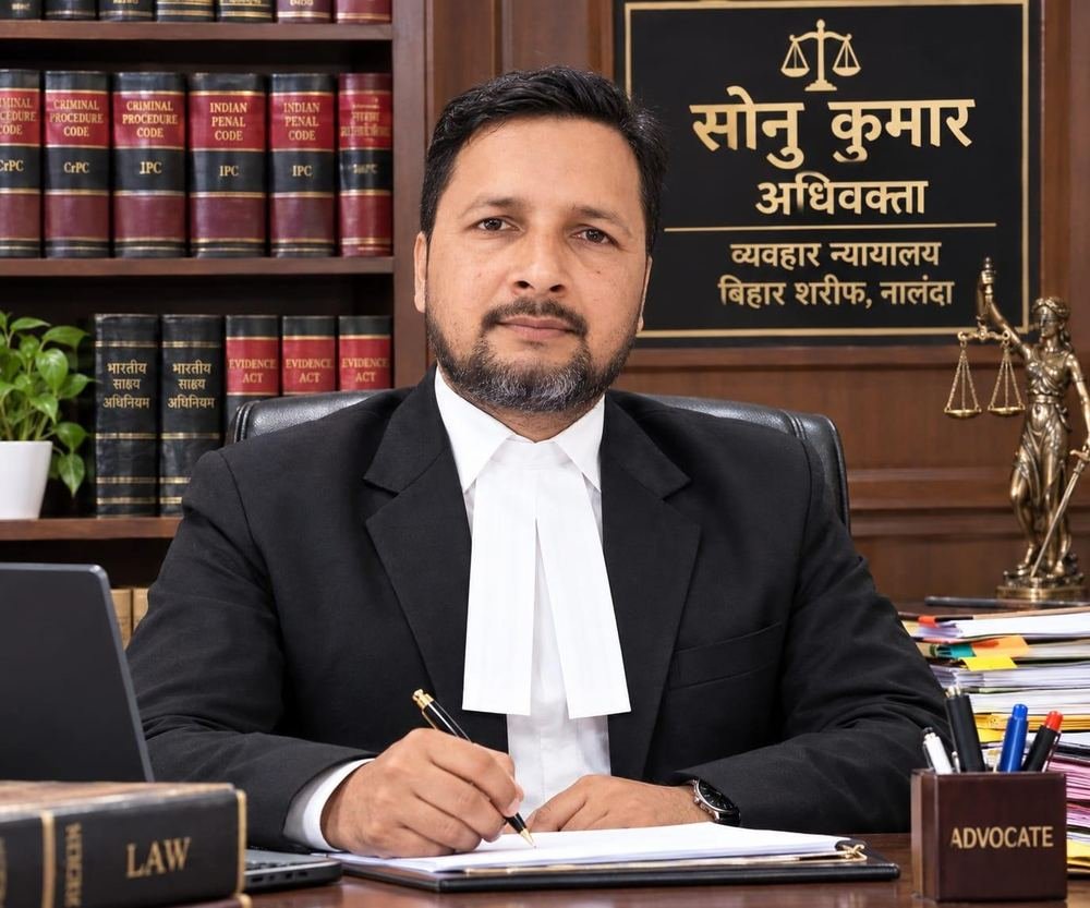 Advocate Sonu Kumar in his chamber, Biharsharif, Nalanda